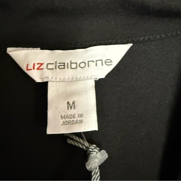 Liz Claiborne size medium NWT Black Relaxed Tunic Top long sleeve - Picture 4 of 7